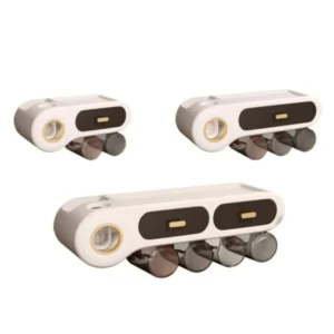 Wall Mounted Automatic Toothpaste Squeezer Dispenser Toothbrush Holder Set