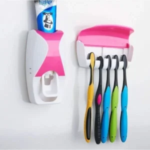Automatic Toothpaste Dispenser 5 Toothbrush Holder Stand Wall Mounted UK