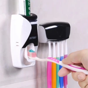Toothbrush Holder Toothpaste Dispenser Suction Wall Mounted Toothpaste Squeezer